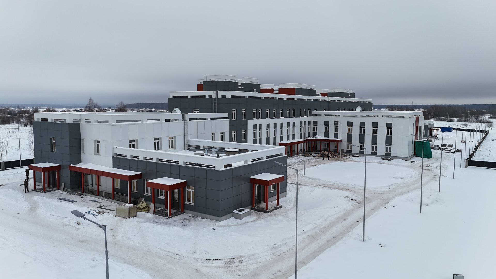 видео с коптера, поликлиника, медицина,