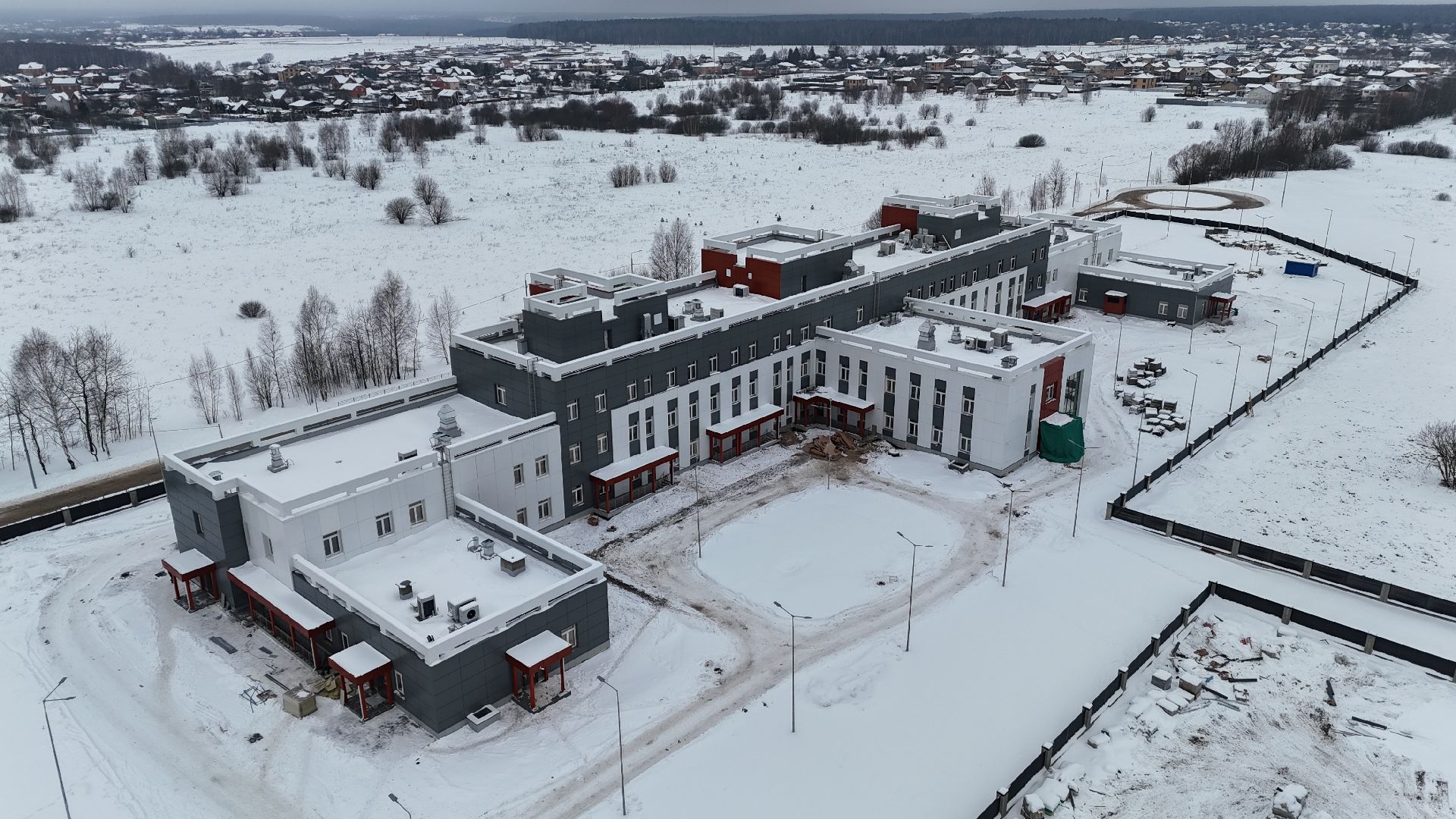 видео с коптера, поликлиника, медицина,