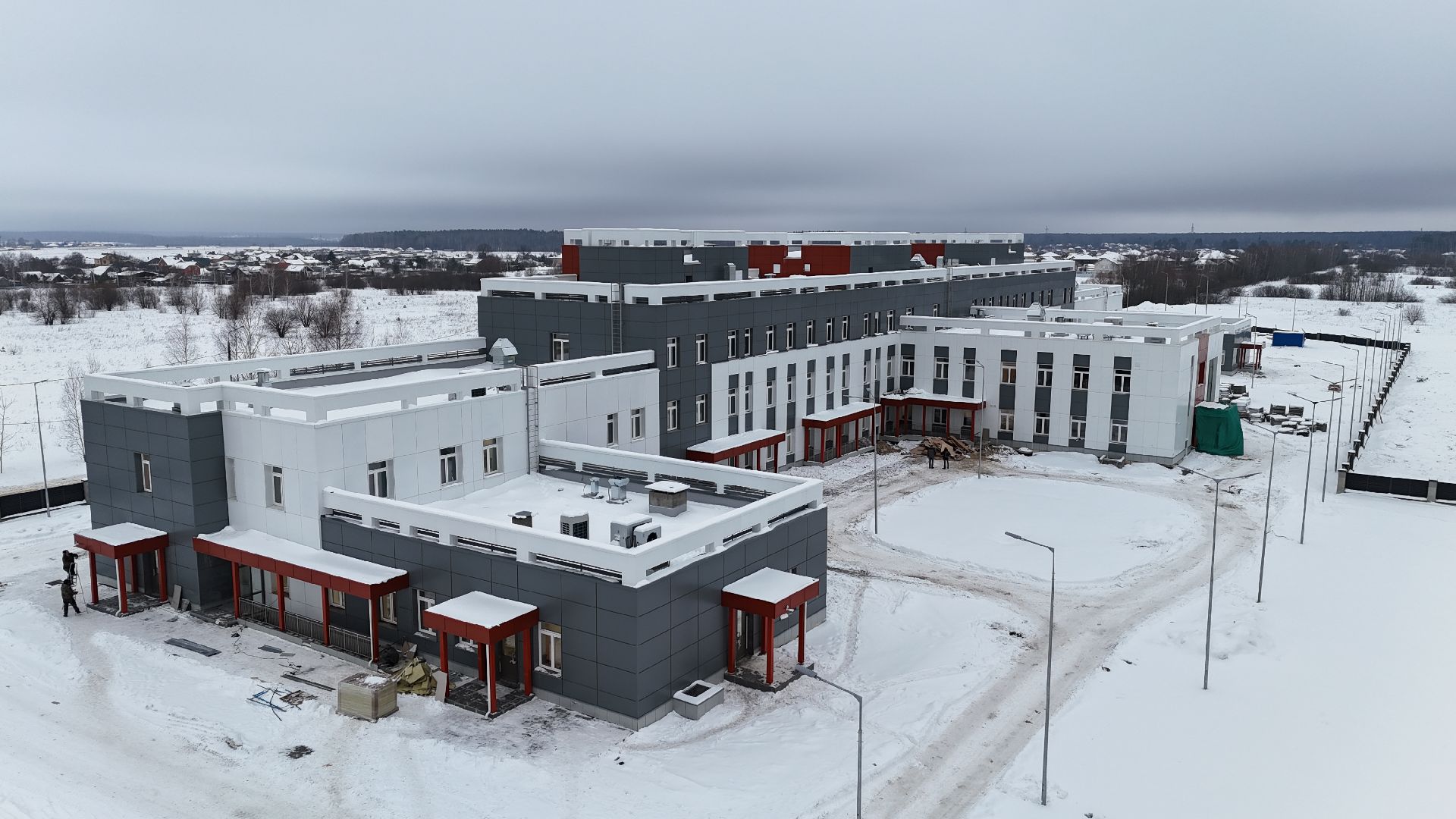 видео с коптера, поликлиника, медицина,