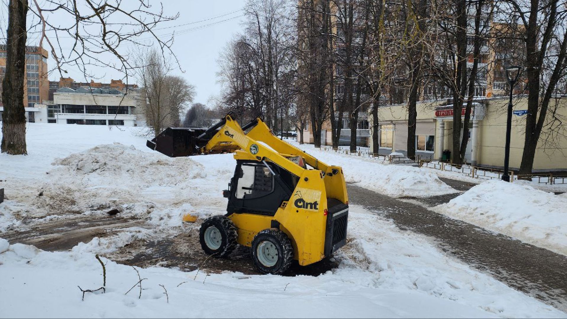 пущино, уборка, снег, снегопад,
