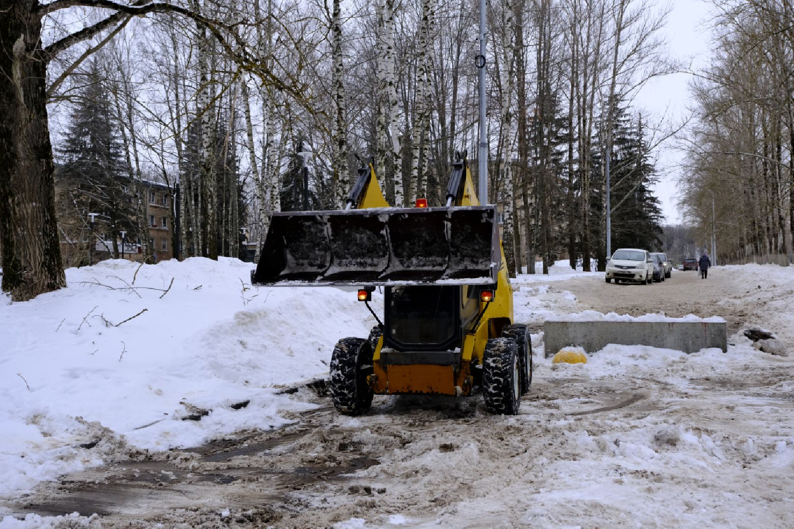 пущино, уборка, снег, снегопад,