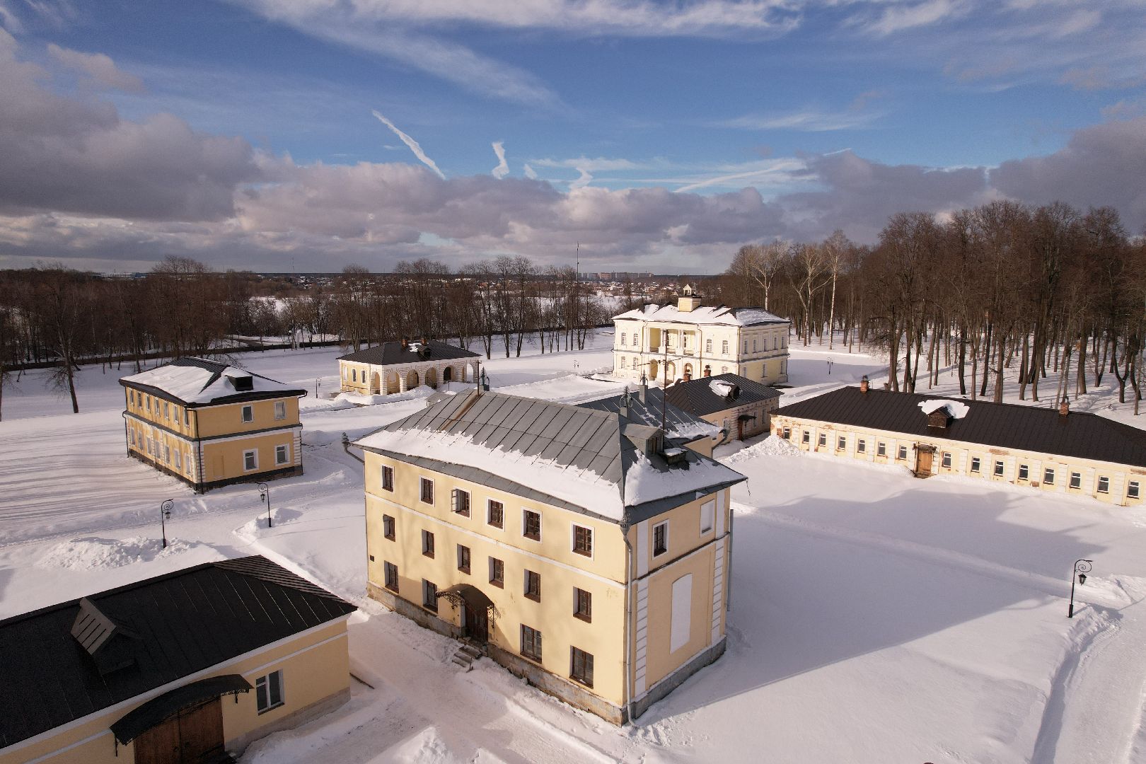 видео с коптера, лосино-петровский, культура, усадьба,
