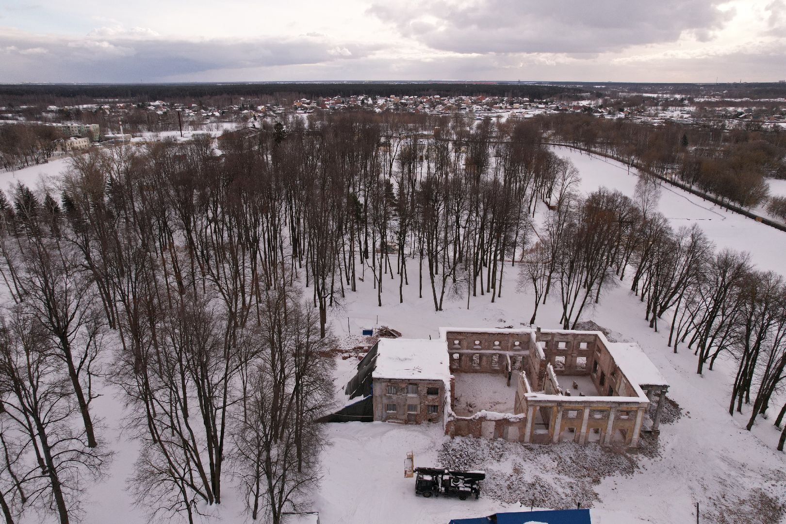 видео с коптера, лосино-петровский, культура, усадьба,