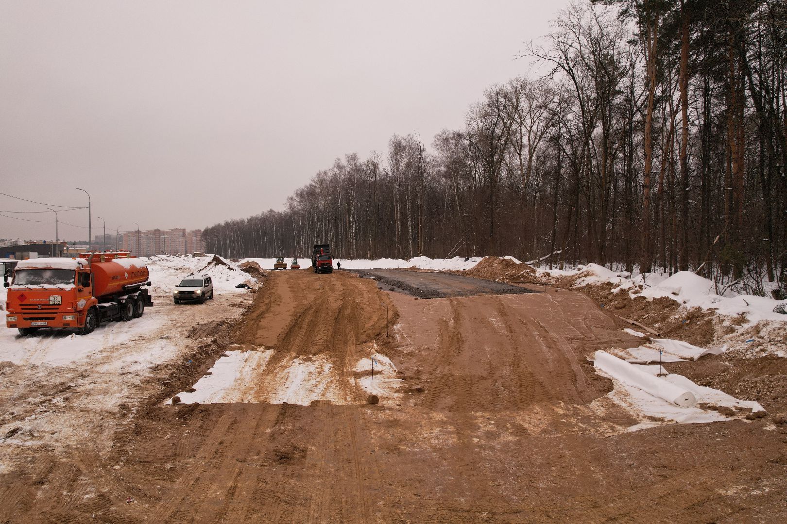 видео с коптера, красногорск, дороги, строительство,