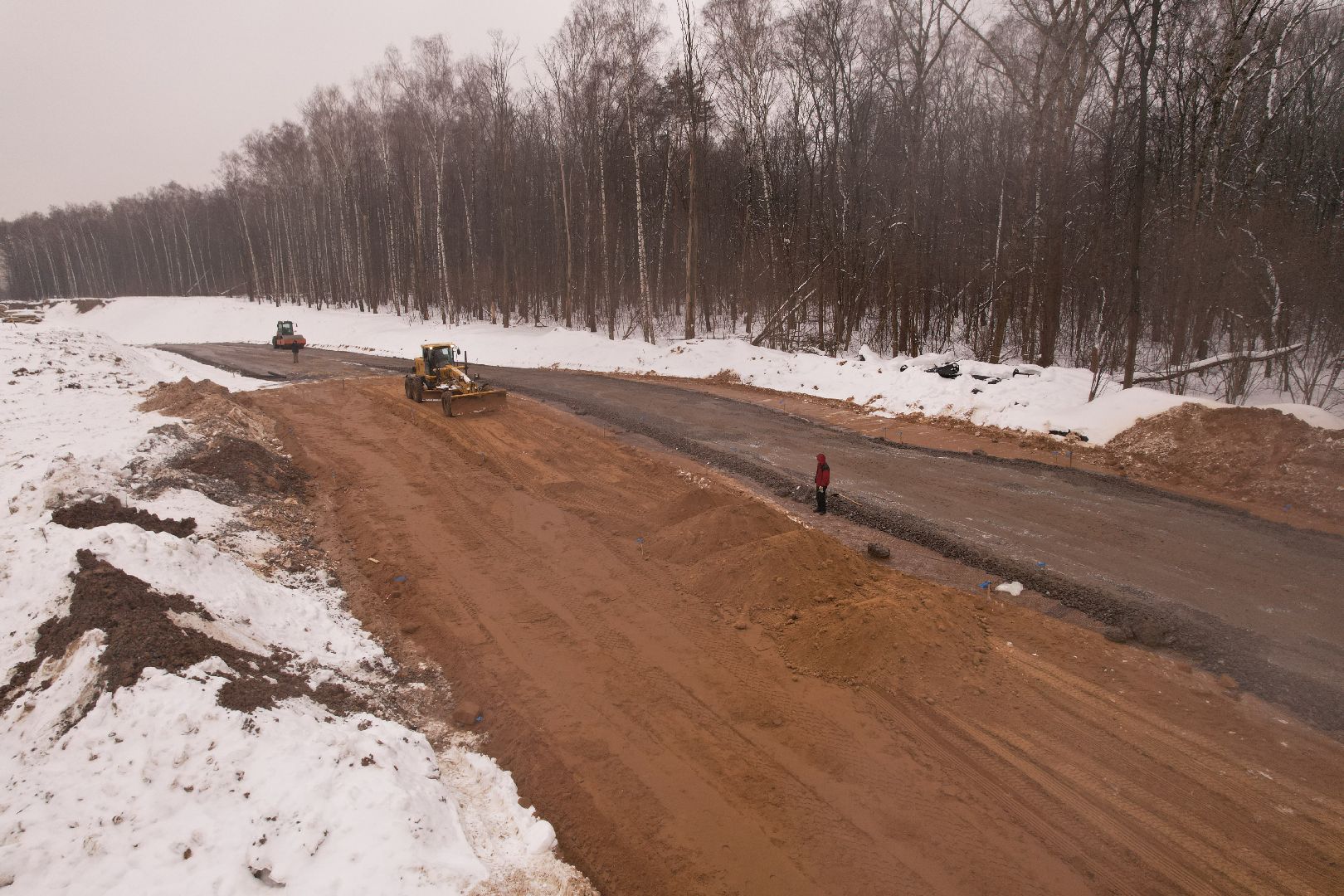 видео с коптера, красногорск, дороги, строительство,