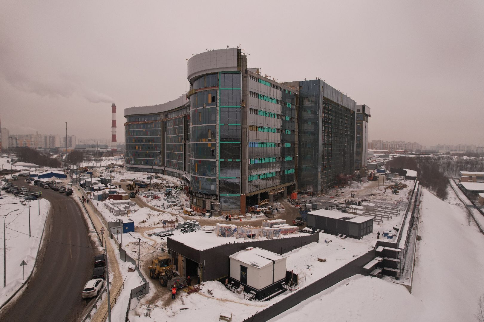 видео с коптера, красногорск, дороги, строительство,