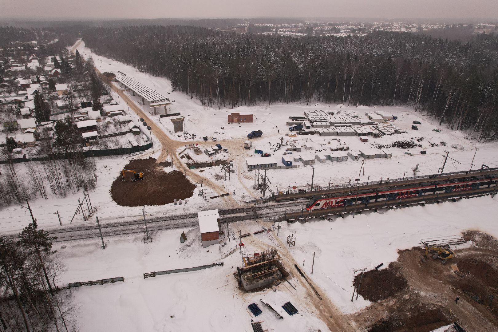 видео с коптера, путепровод,
