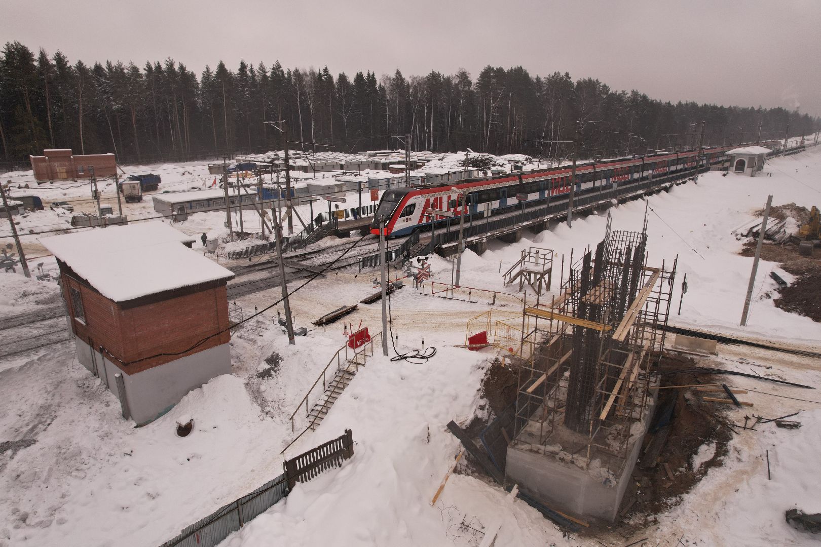 видео с коптера, путепровод,