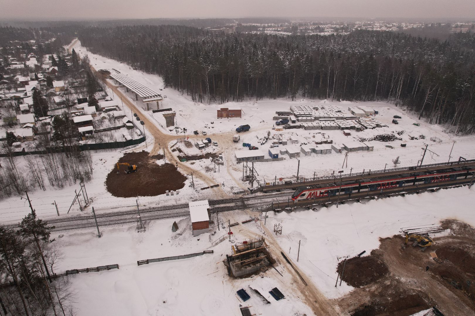 видео с коптера, путепровод,