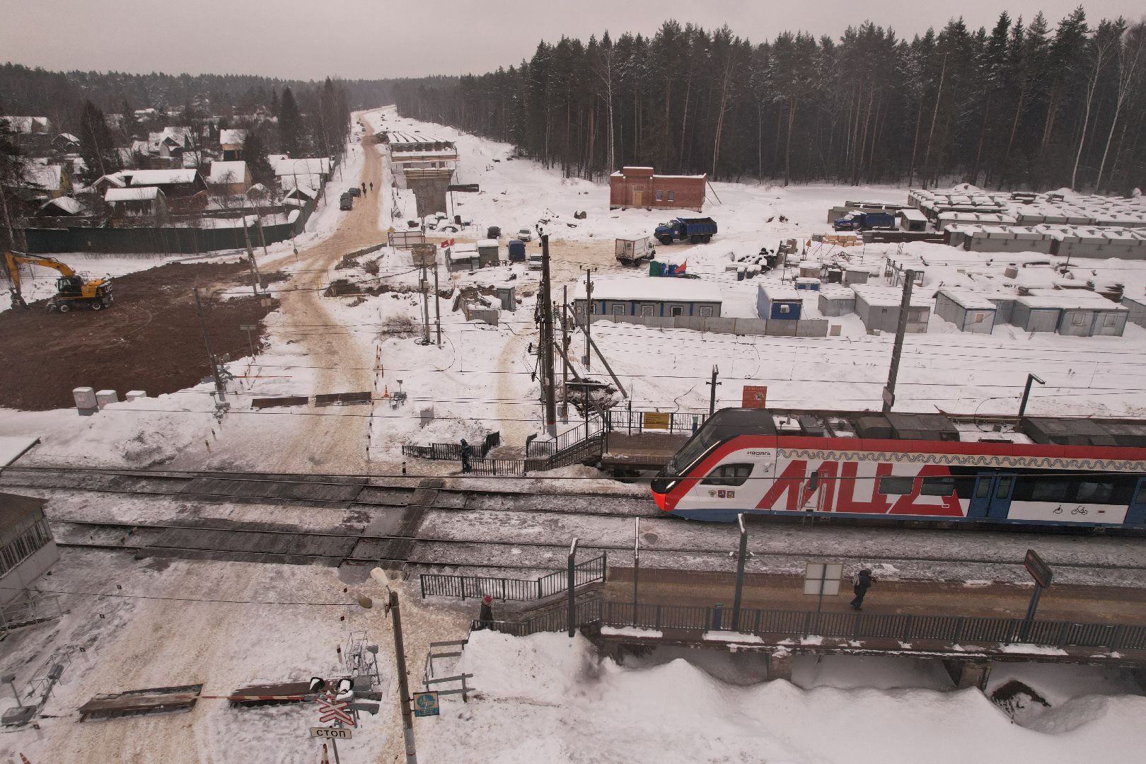 видео с коптера, путепровод,