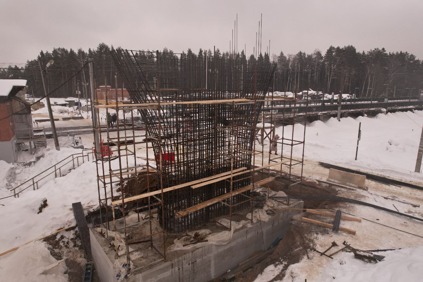 видео с коптера, путепровод,