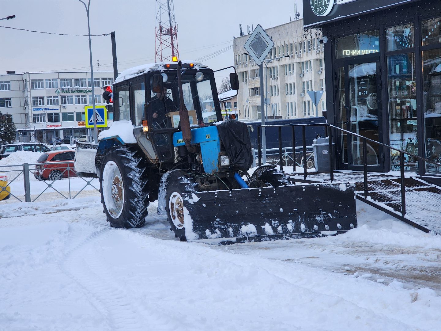 снегопад, уборка снега, коммунальная техника, коммунальщики, руза, рузский городской округ, московская область,