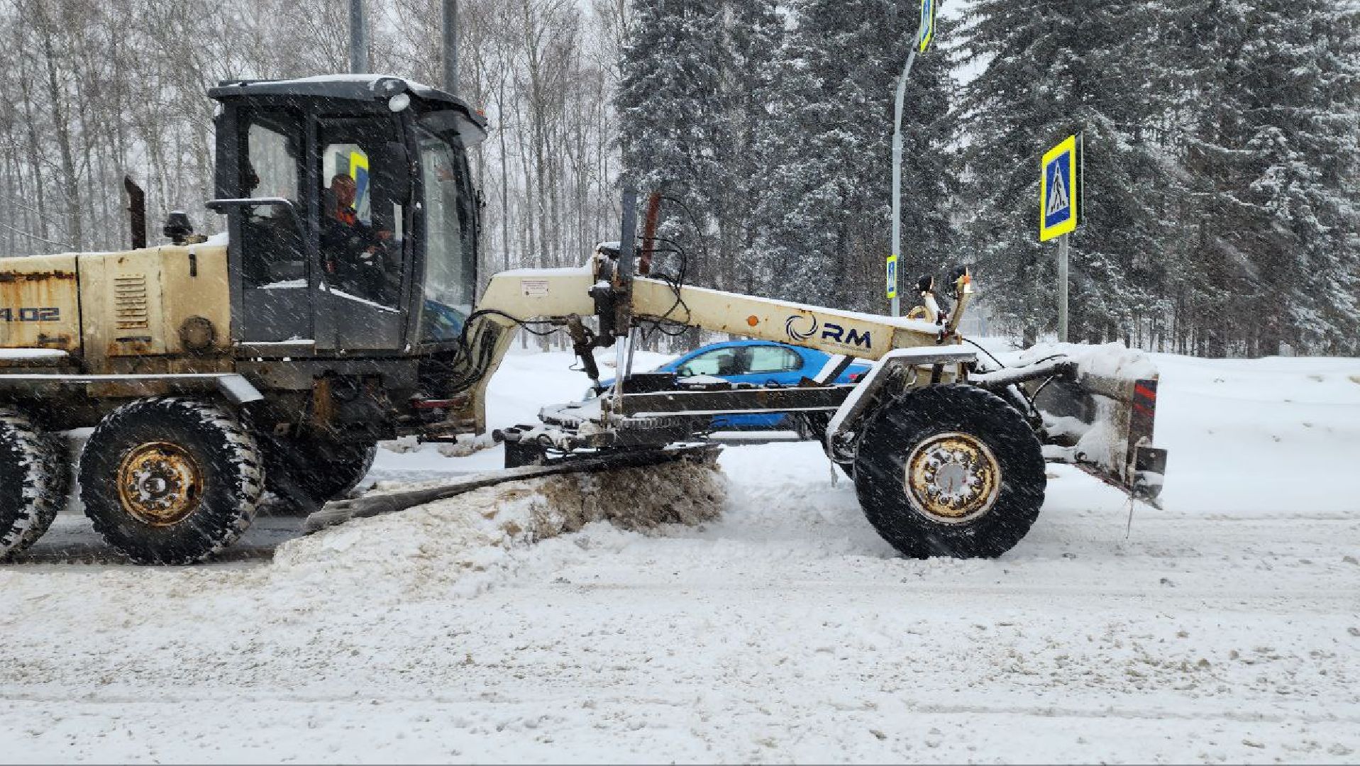пущино, благоустойство, снег, снегопад, автомобили,