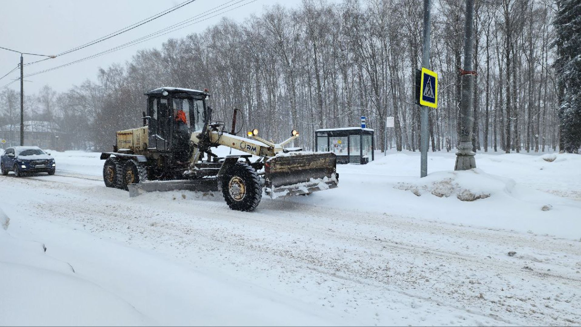 пущино, благоустойство, снег, снегопад, автомобили,