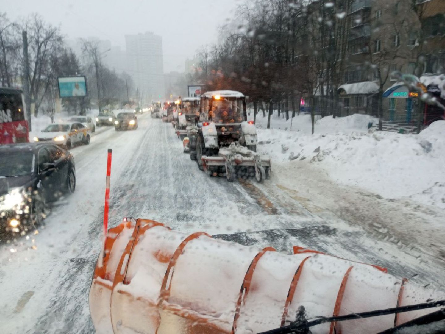 пушкино, снегопад, уборка снега, жкх,