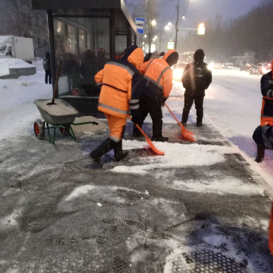 пушкино, снегопад, уборка снега, жкх,