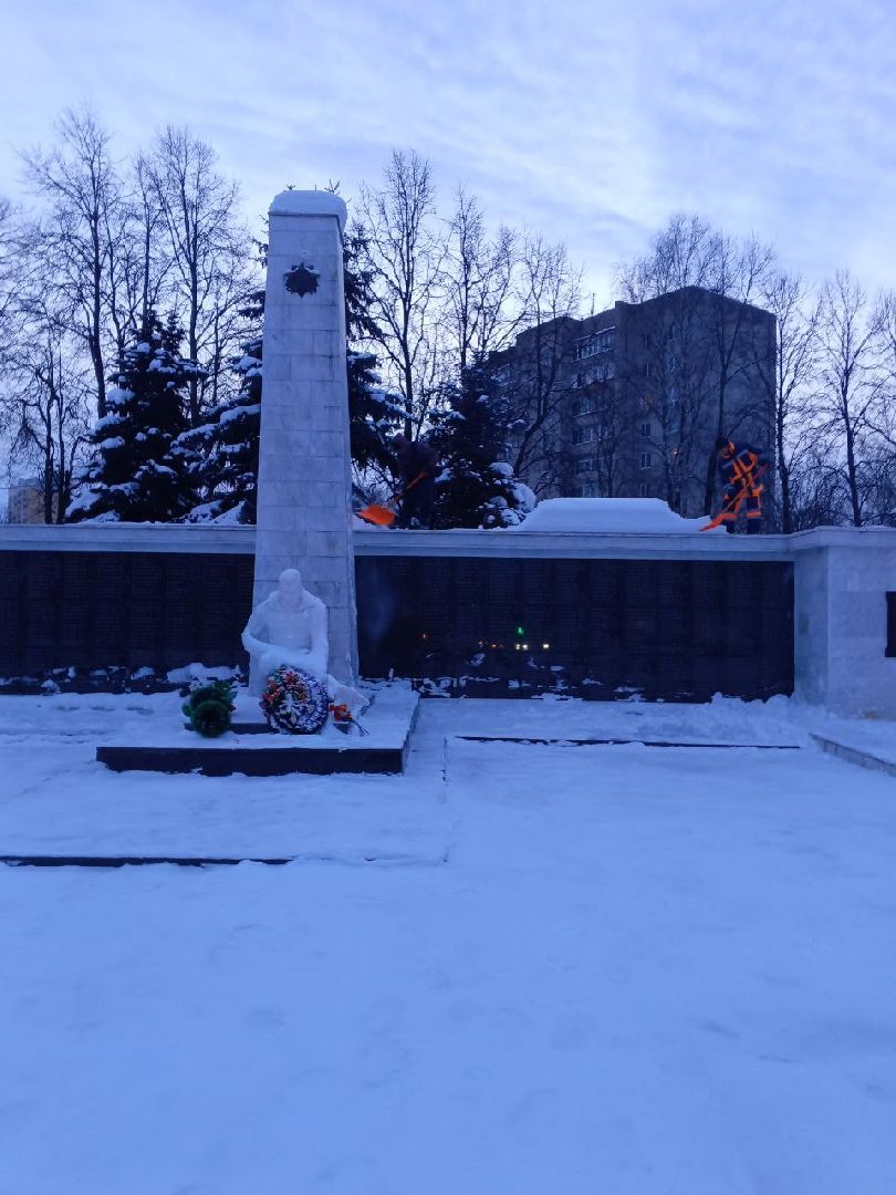 красноармейск, г.о. пушкинский, снегопад, уборка общественных территорий,