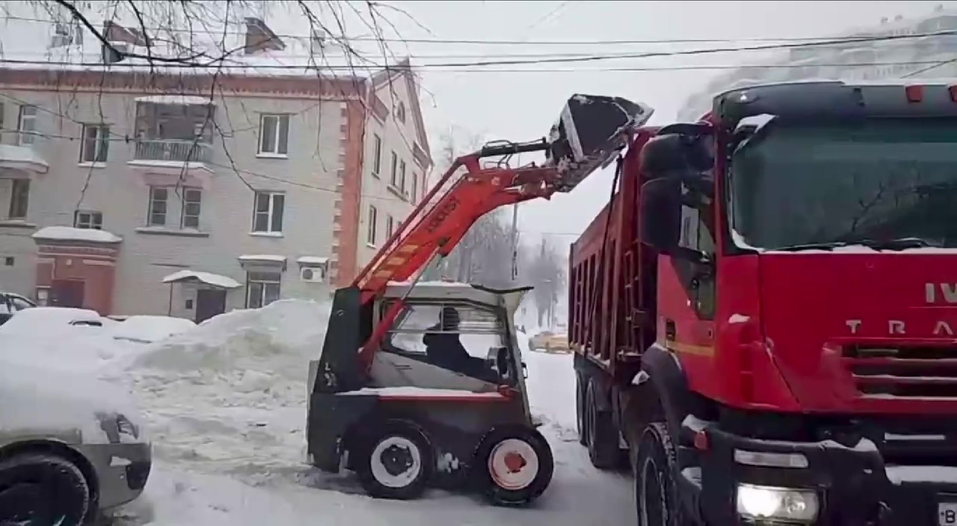 Ленинский, дороги, тротуары, снегопад, дворники,