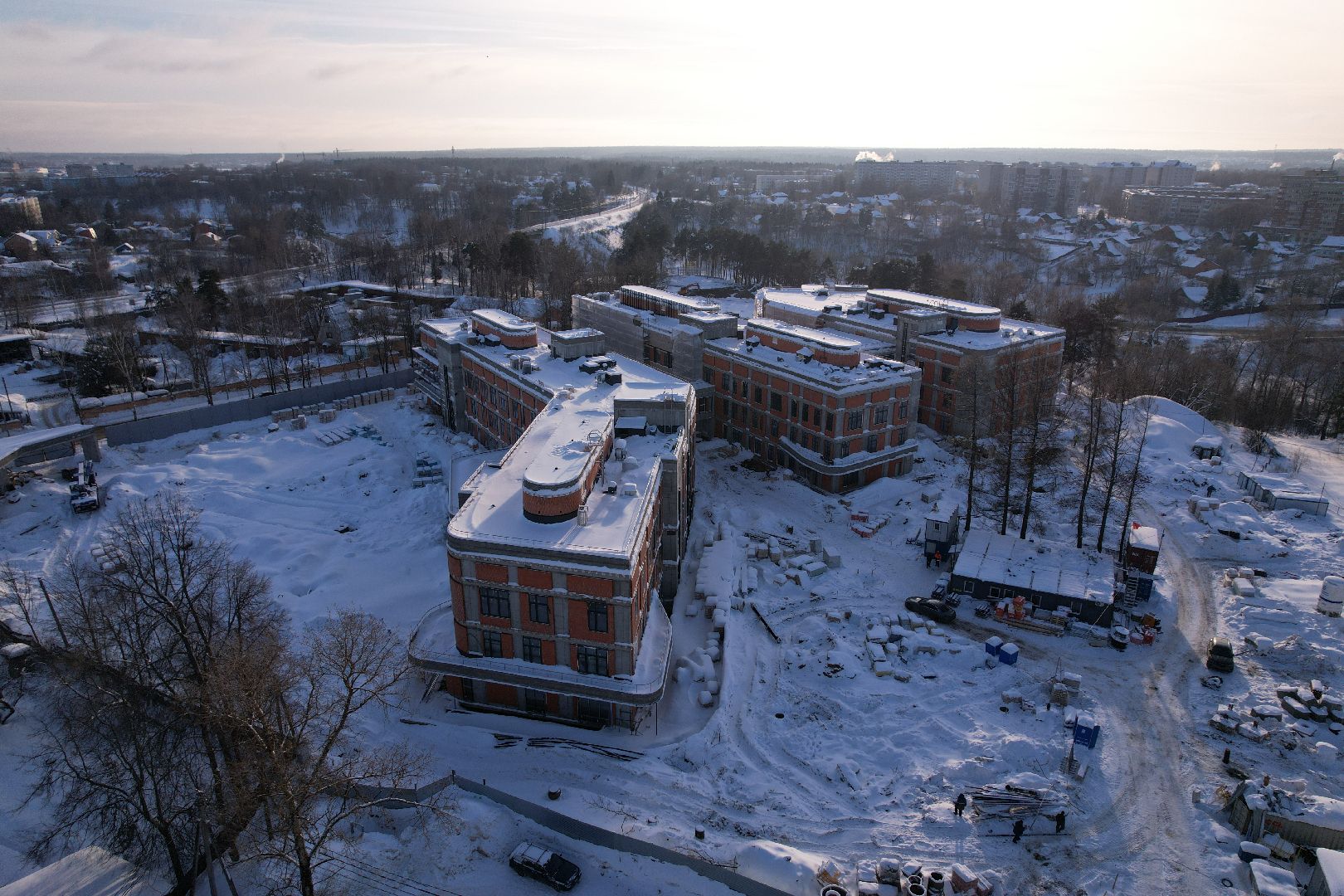 видео с коптера, больница,