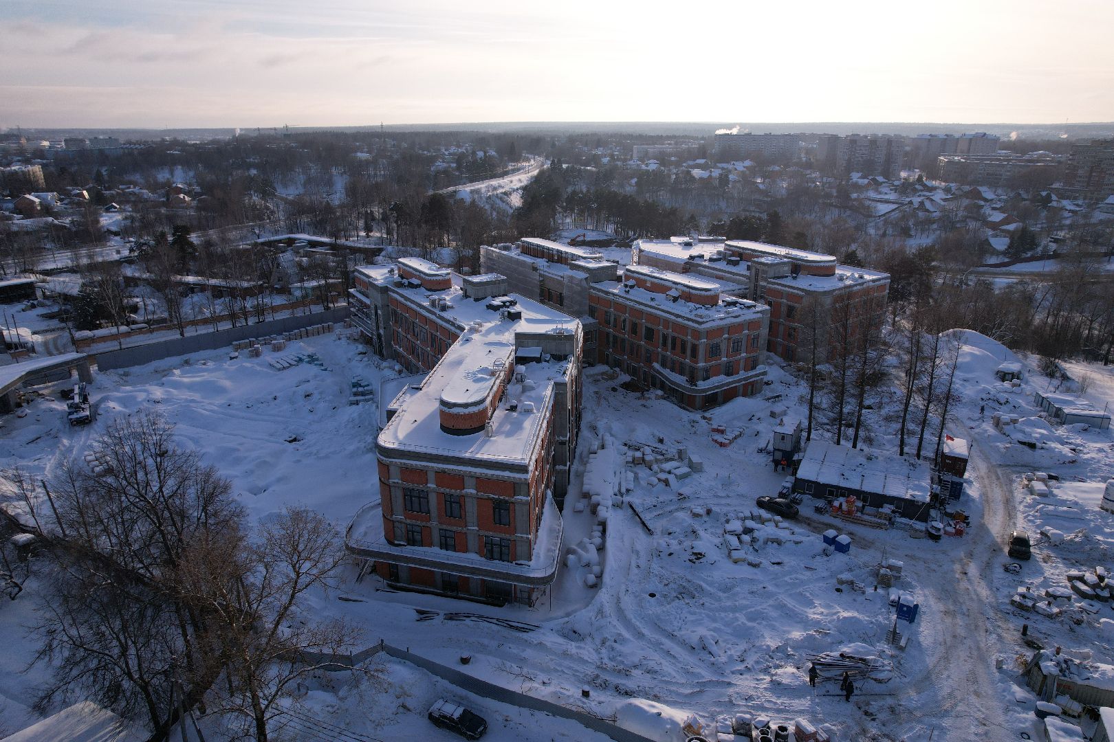 видео с коптера, больница,