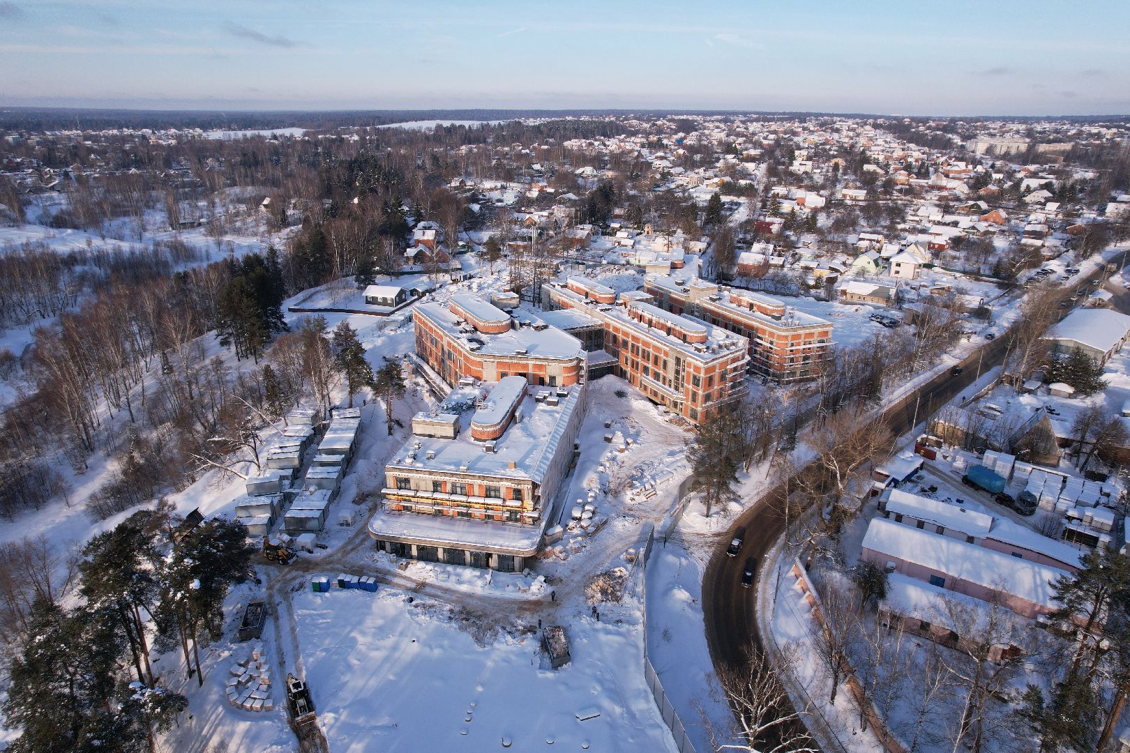 видео с коптера, больница,