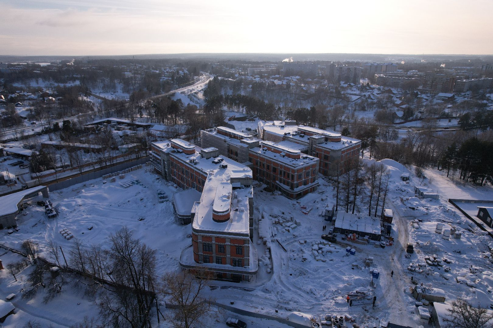 видео с коптера, больница,