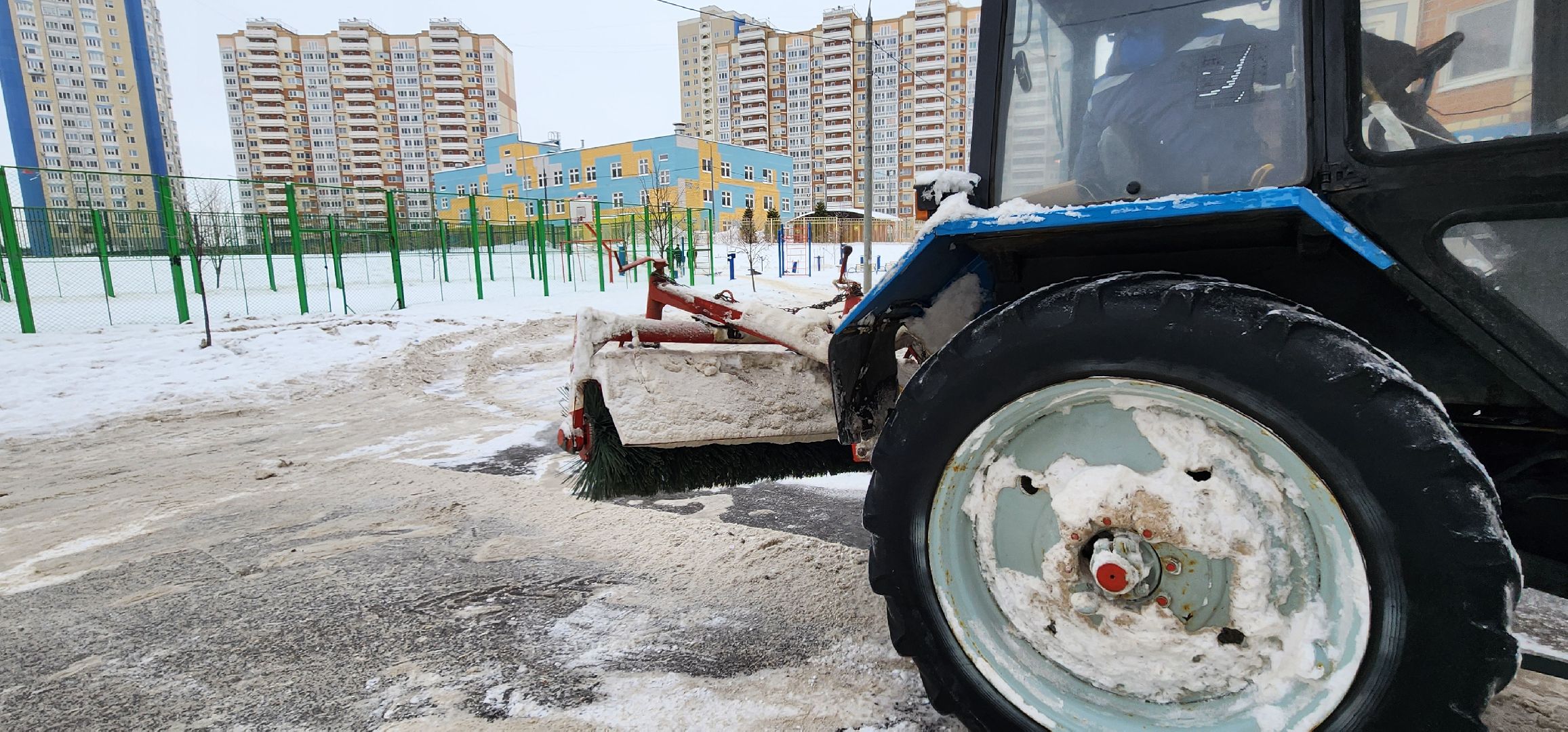уборка снега, микрорайон Южный, Благосервис, Домодедово,