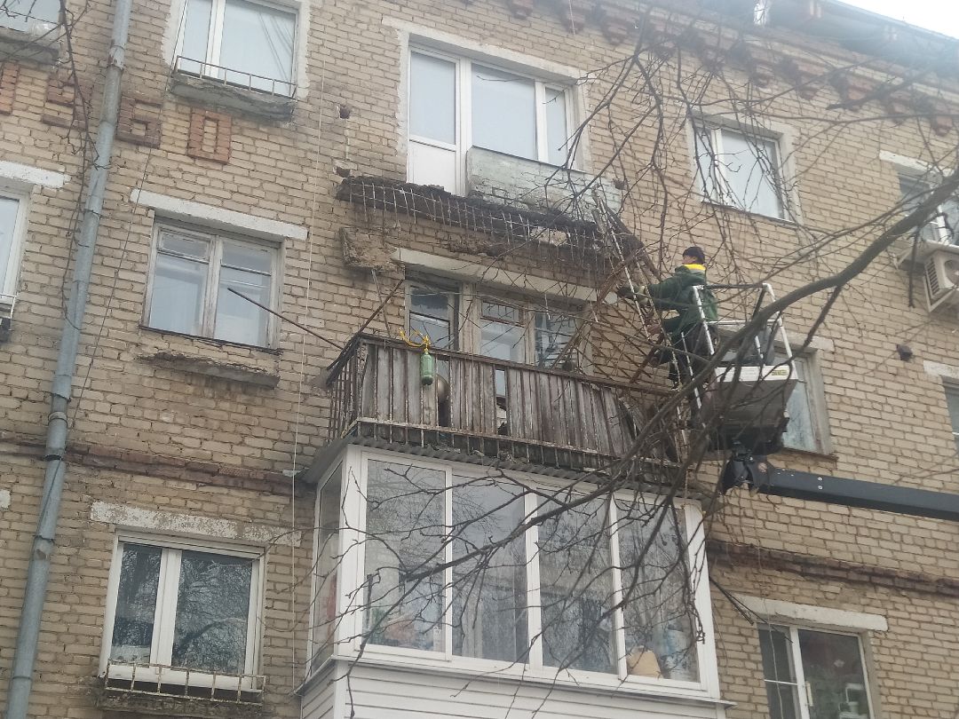 ЖКХ, обвал балкона, Щёлково, демонтаж