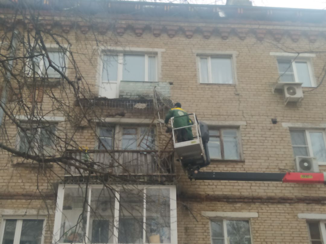 ЖКХ, обвал балкона, Щёлково, демонтаж