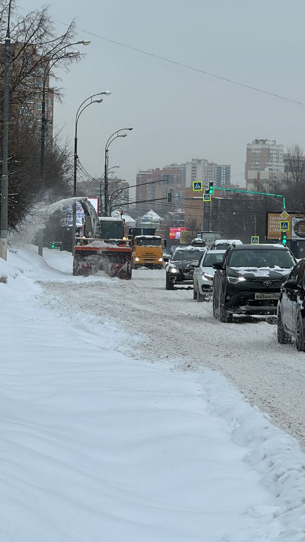 Одинцово, Уборка снега, Метель,