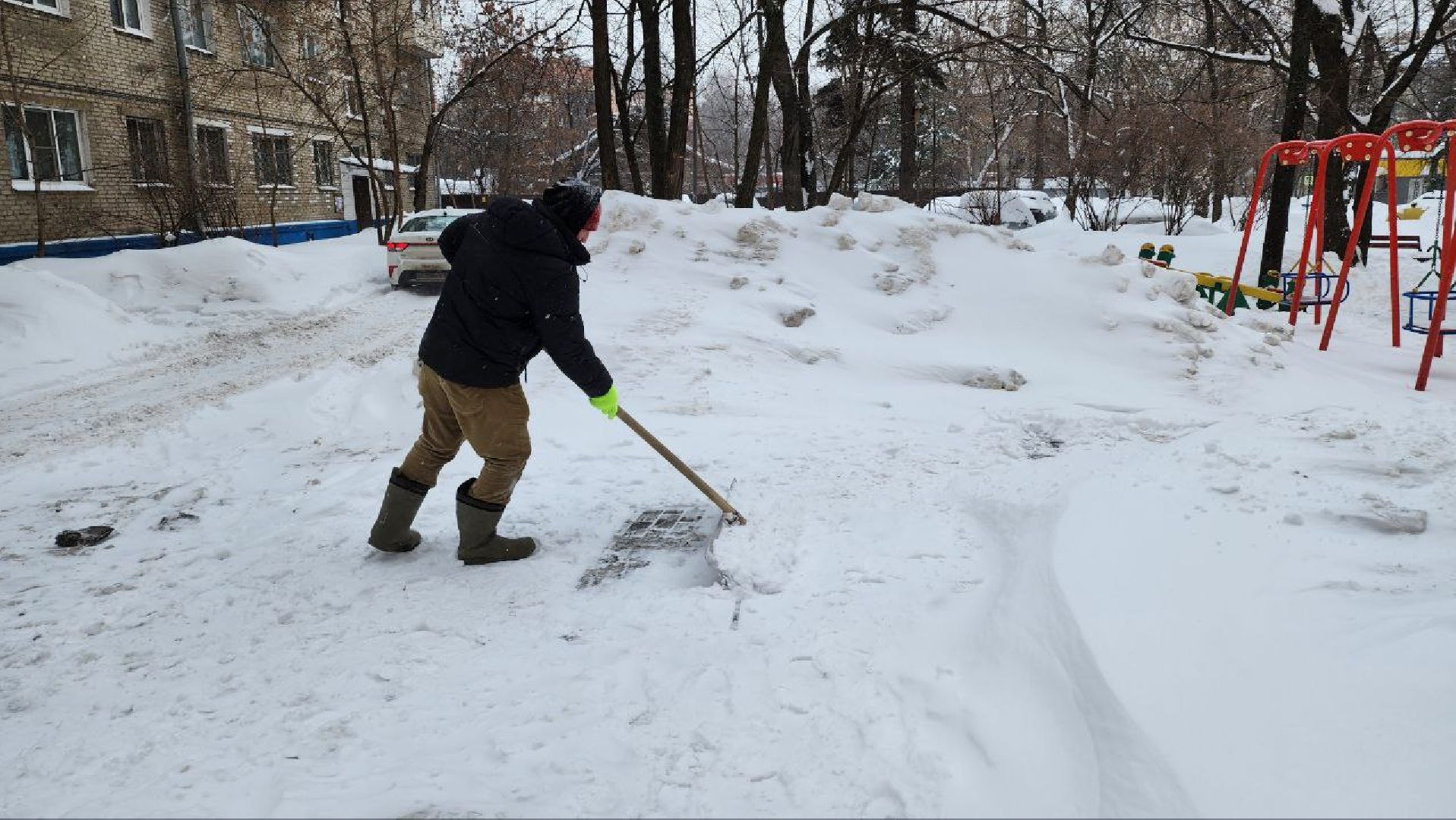 люберцы, уборка снега, снегопад,