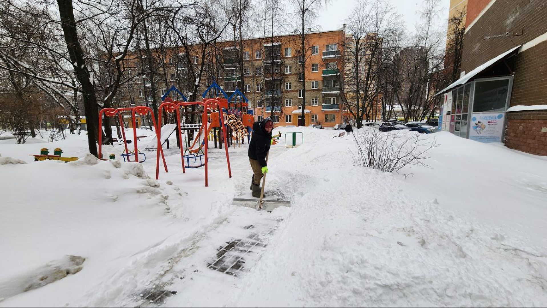 люберцы, уборка снега, снегопад,