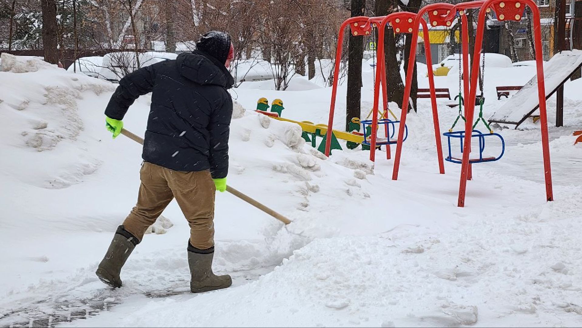 люберцы, уборка снега, снегопад,