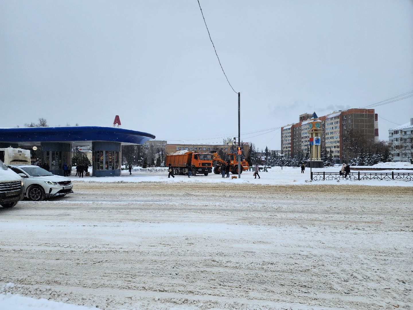 Подольск, уборка снега, коммунальная техника, снегопад,