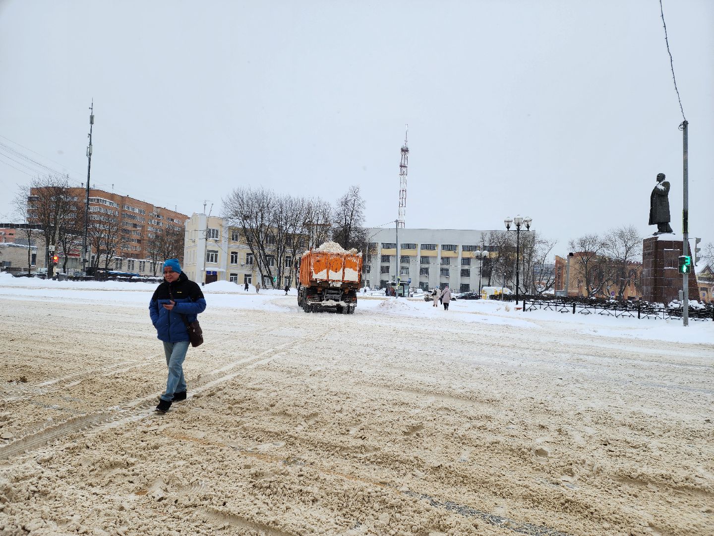 Подольск, уборка снега, коммунальная техника, снегопад,