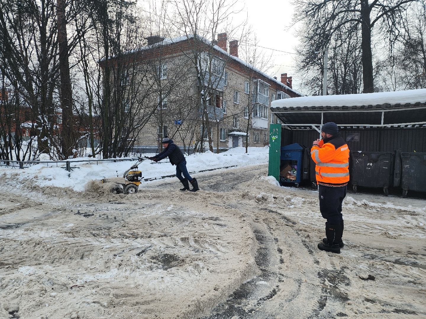 пушкино, уборка снега, коммунальные служба,