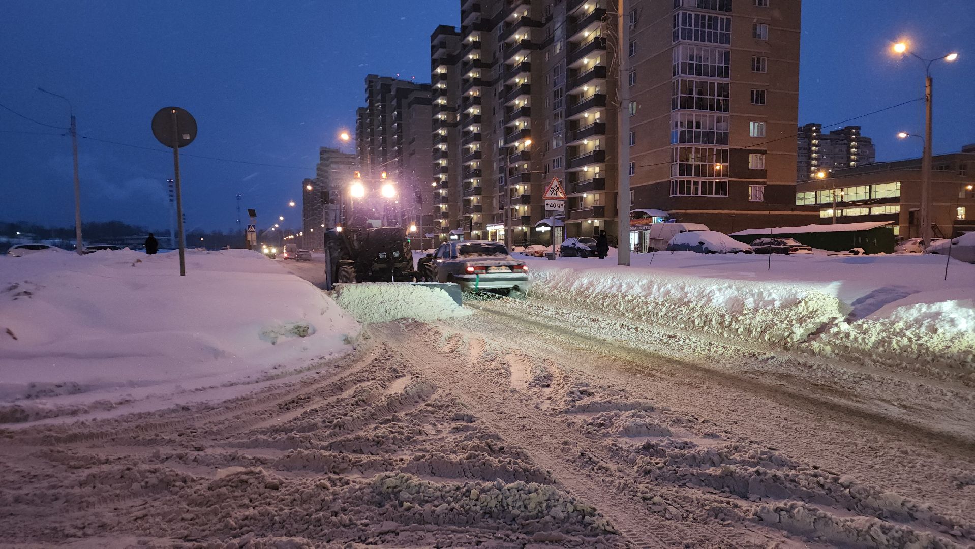 уборка дорог, снегопад, коммунальные служба, уборка снега, Лосино-Петровский,