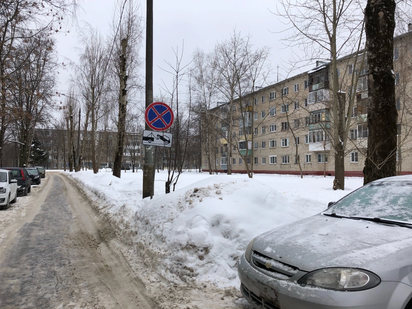 контейнерная площадка, знаки запрета парковки, фрязино,