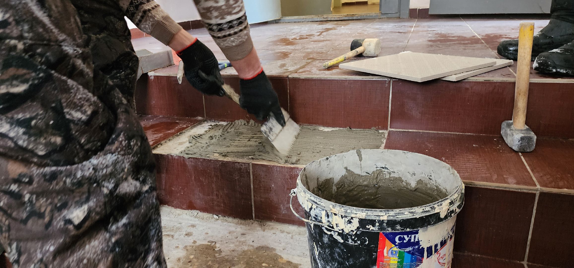 противоскользящая плитка, Домодедово - парк, поручение от жителей,