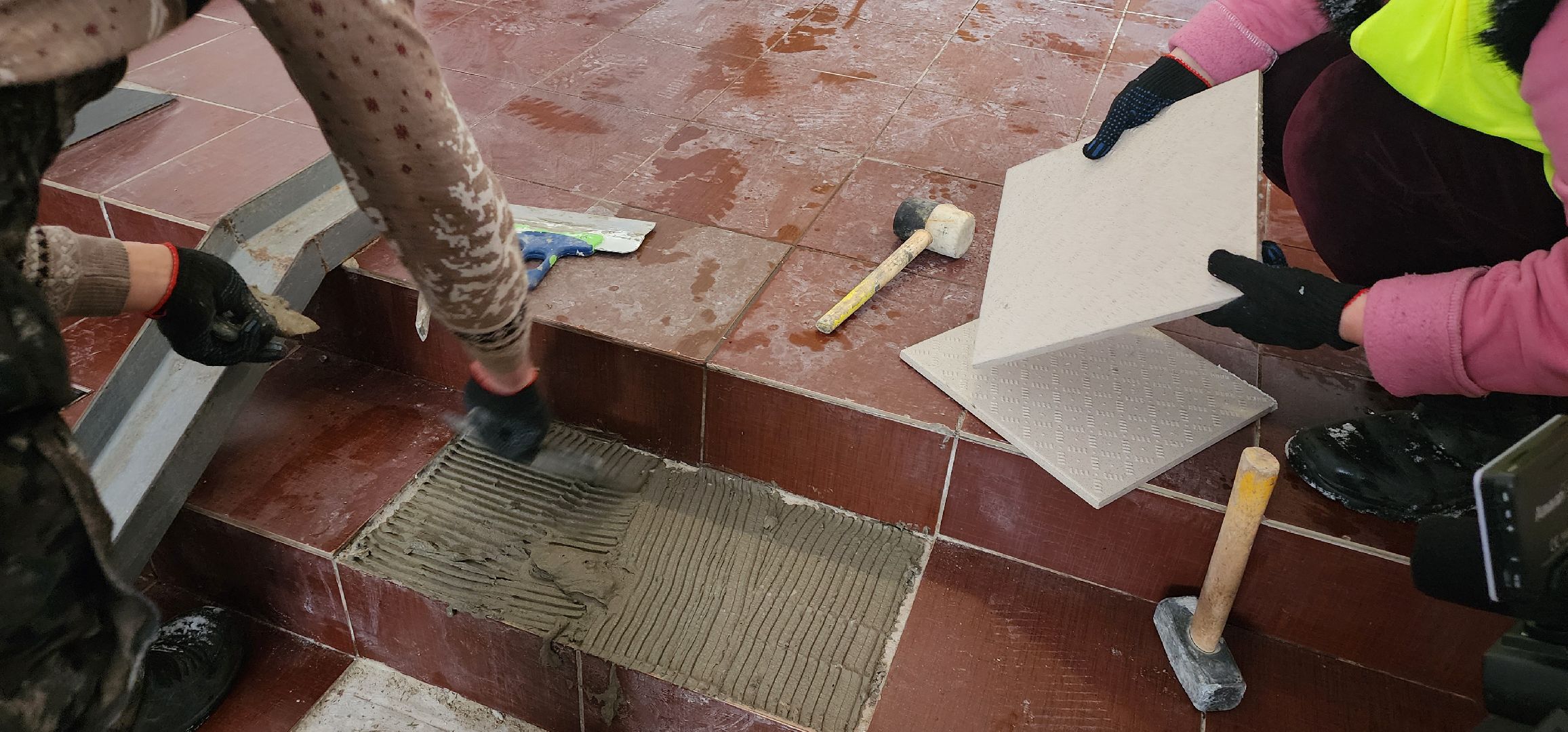 противоскользящая плитка, Домодедово - парк, поручение от жителей,