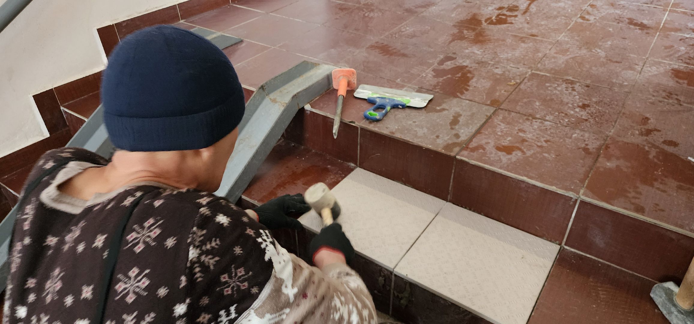 противоскользящая плитка, Домодедово - парк, поручение от жителей,