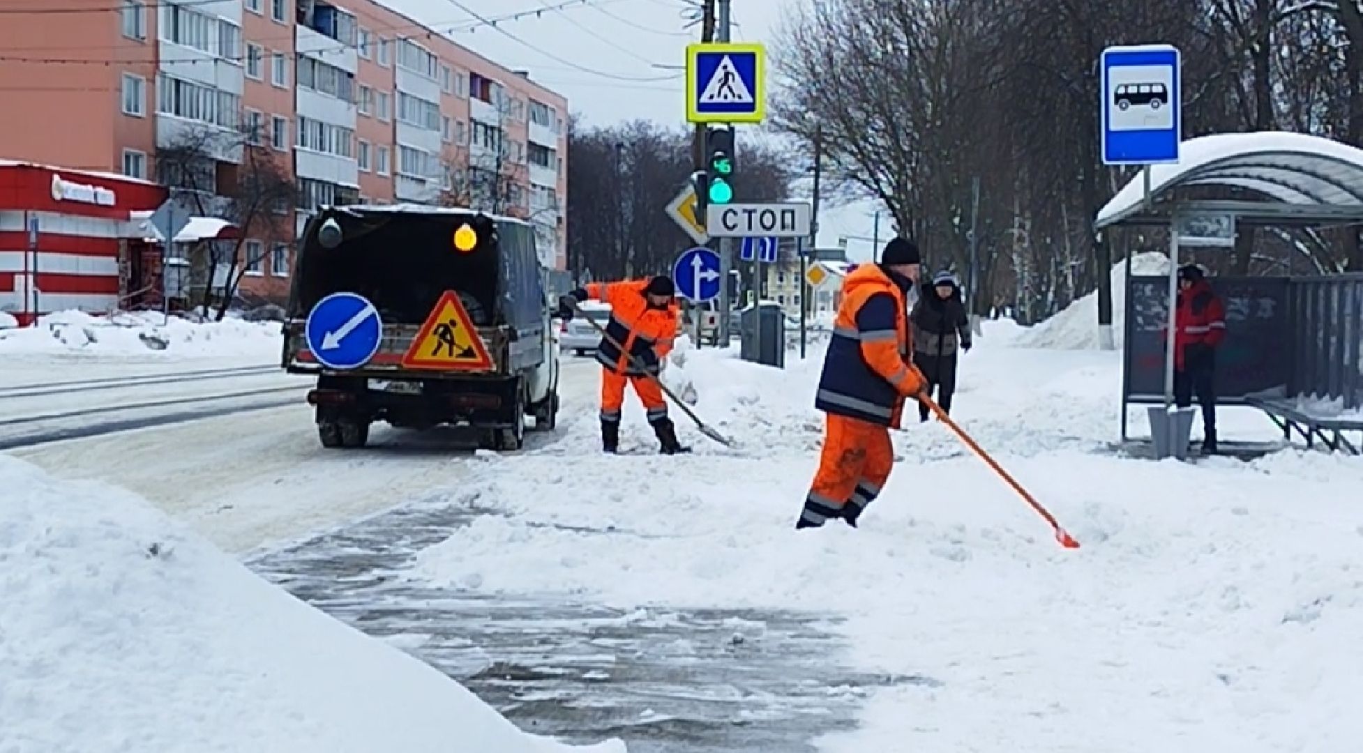 Бронницы, Остановки, Уборка снега,