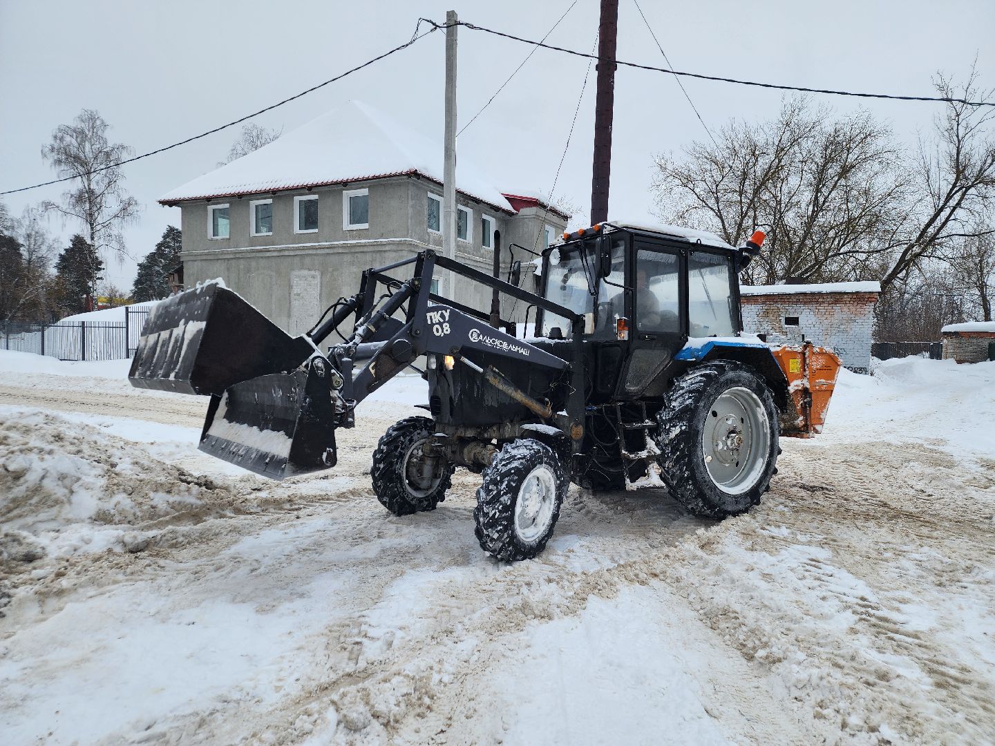 снегопад, уборка снега,