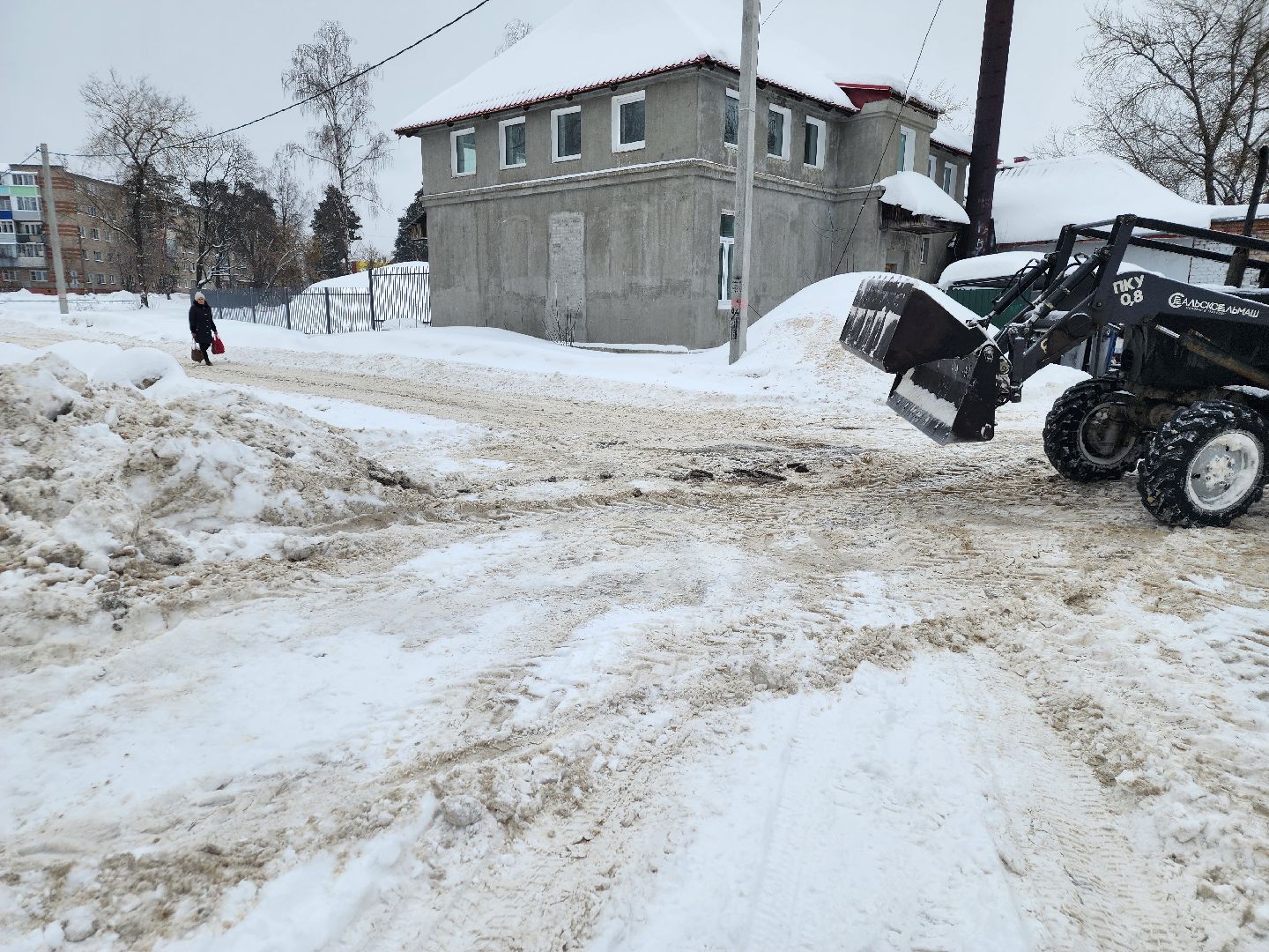 снегопад, уборка снега,