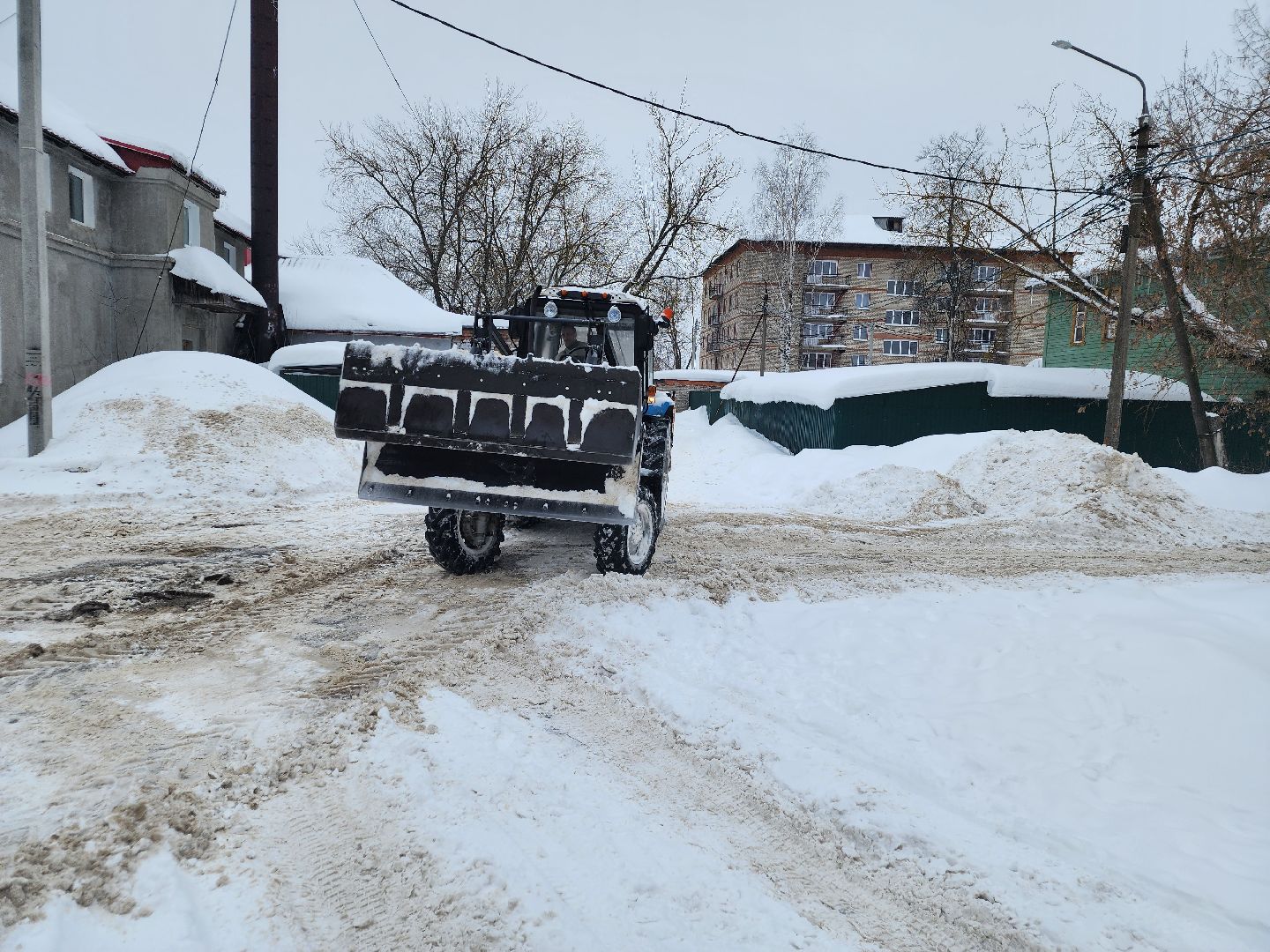 снегопад, уборка снега,