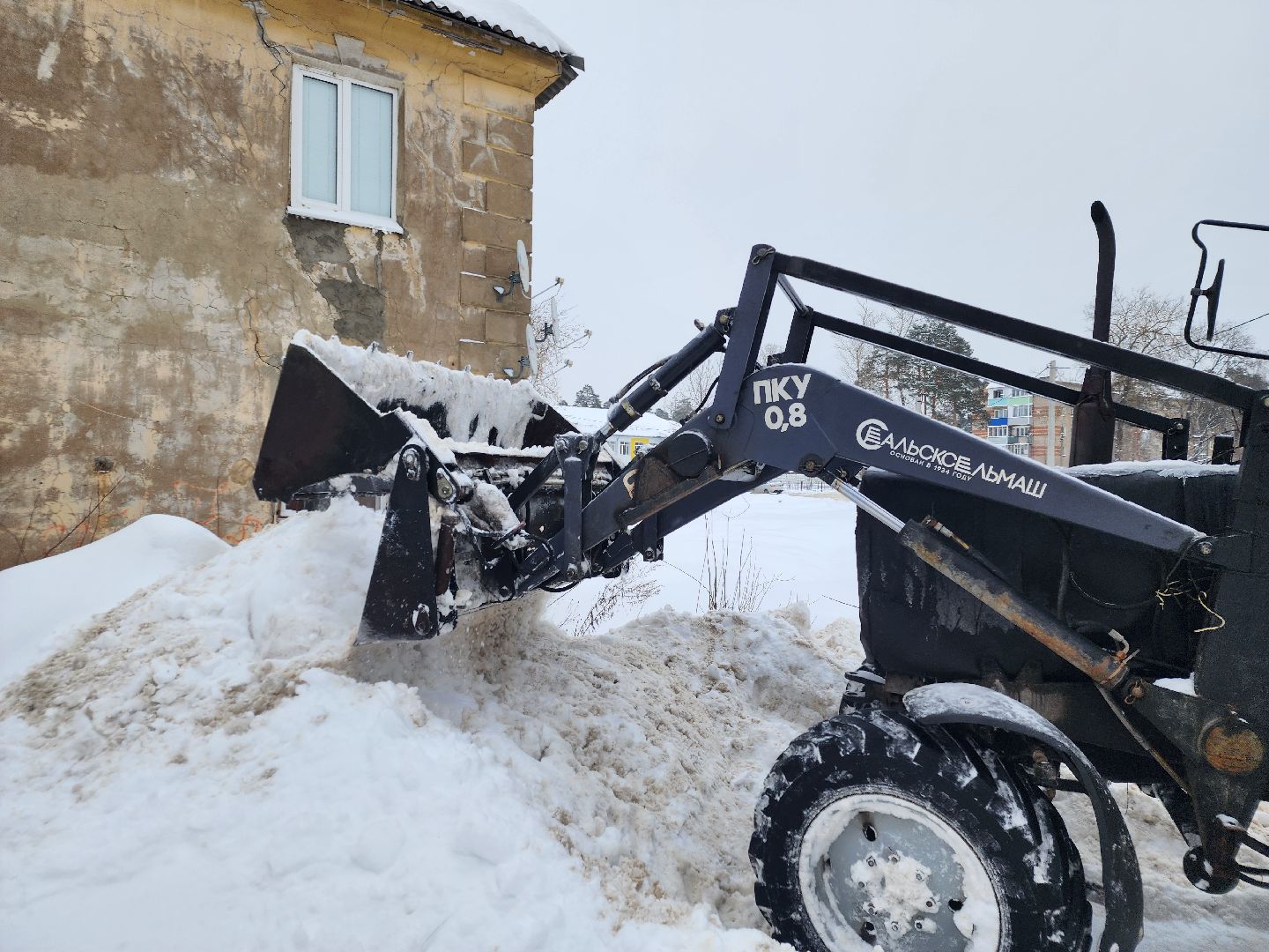 снегопад, уборка снега,