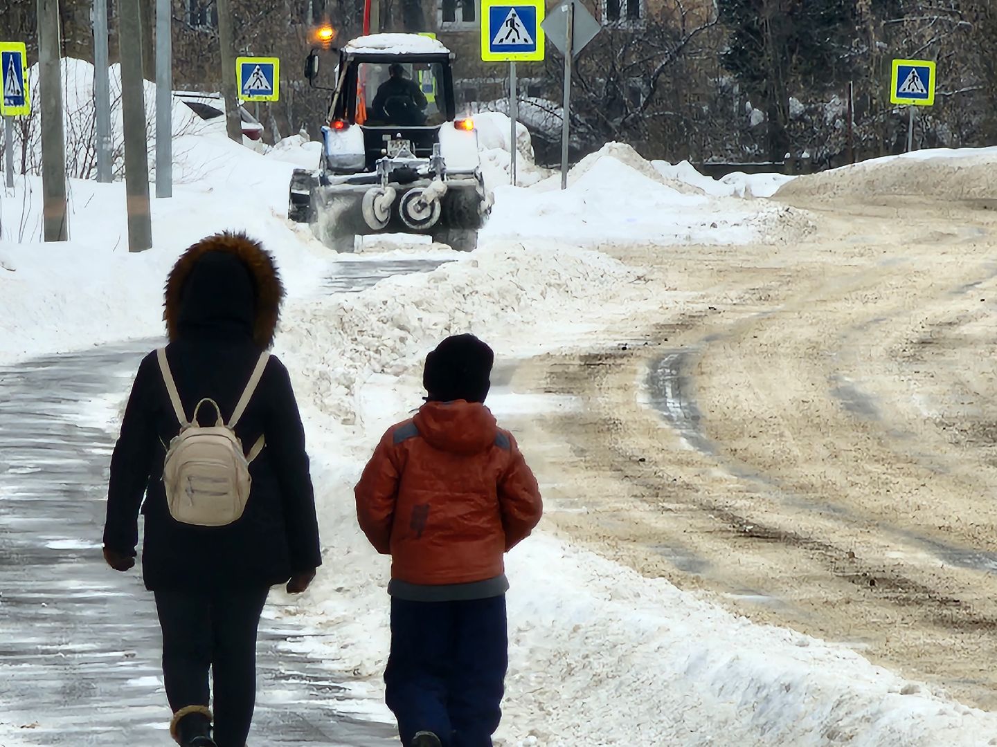 снегопад, уборка снега,