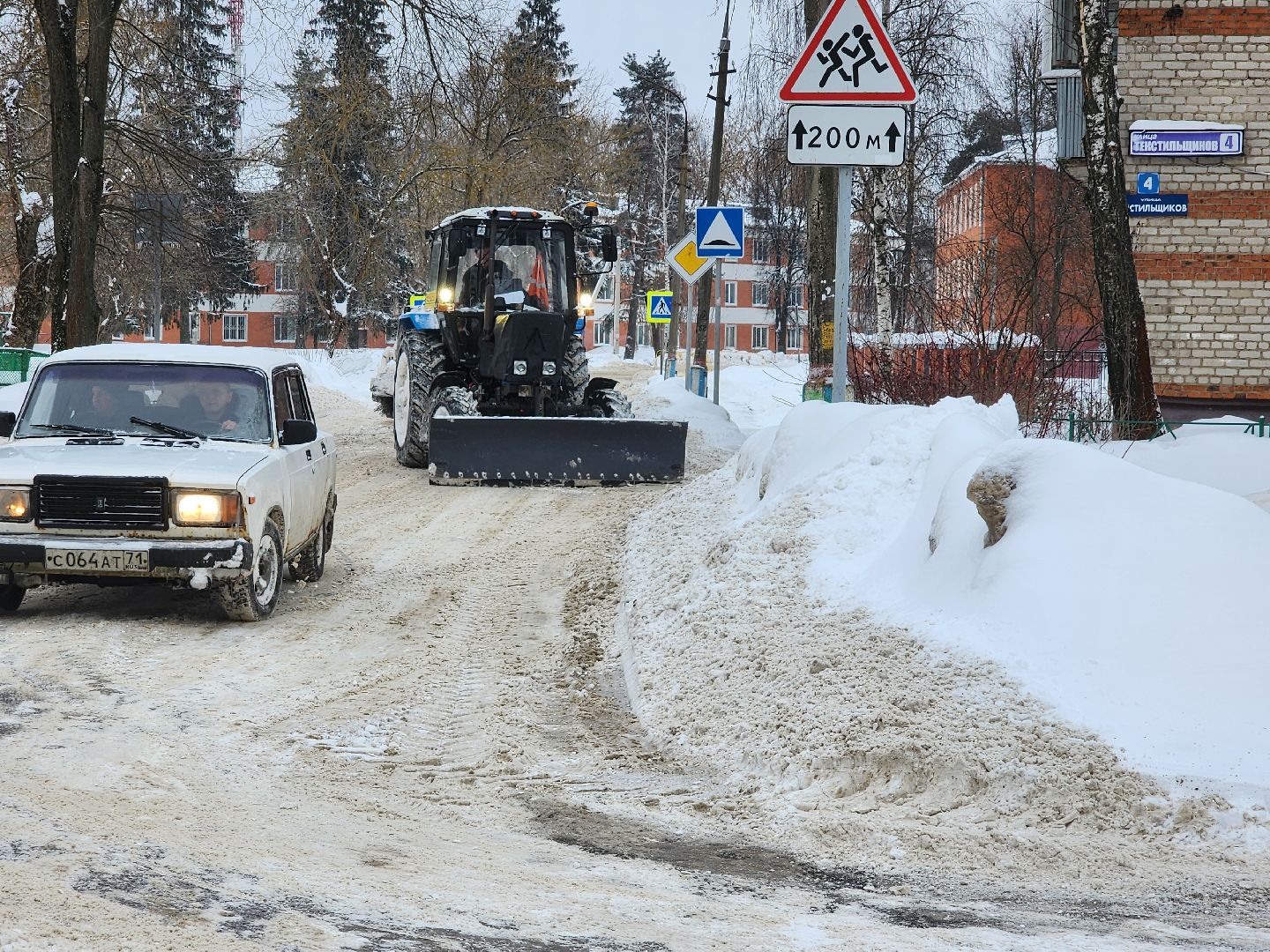 снегопад, уборка снега,