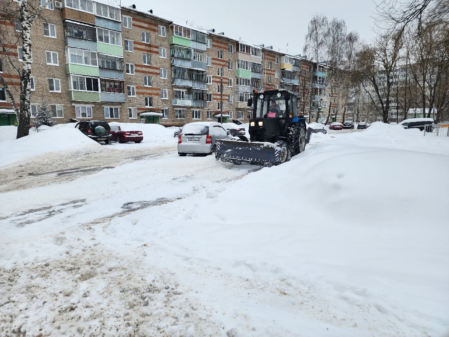 снегопад, уборка снега,