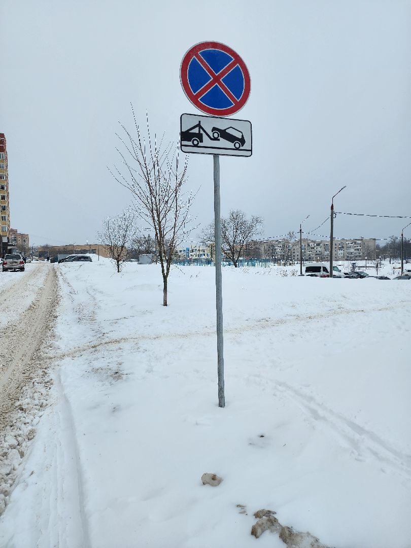 серпухов, подмосковье, знаки запрета парковки, мкр Ногина,